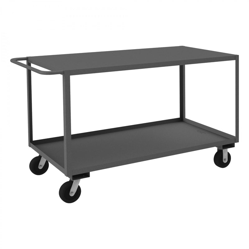 Durham Stock Cart, 2 Shelves, 30 x 60, 14 Gauge, 3000 lbs. Capacity, Gray