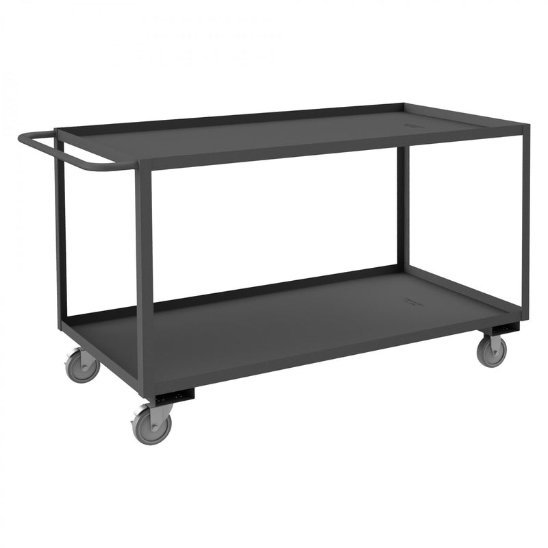 Durham Stock Cart, 2 Shelves, 30 x 60, 14 Gauge, 1200 lbs. Capacity, Gray