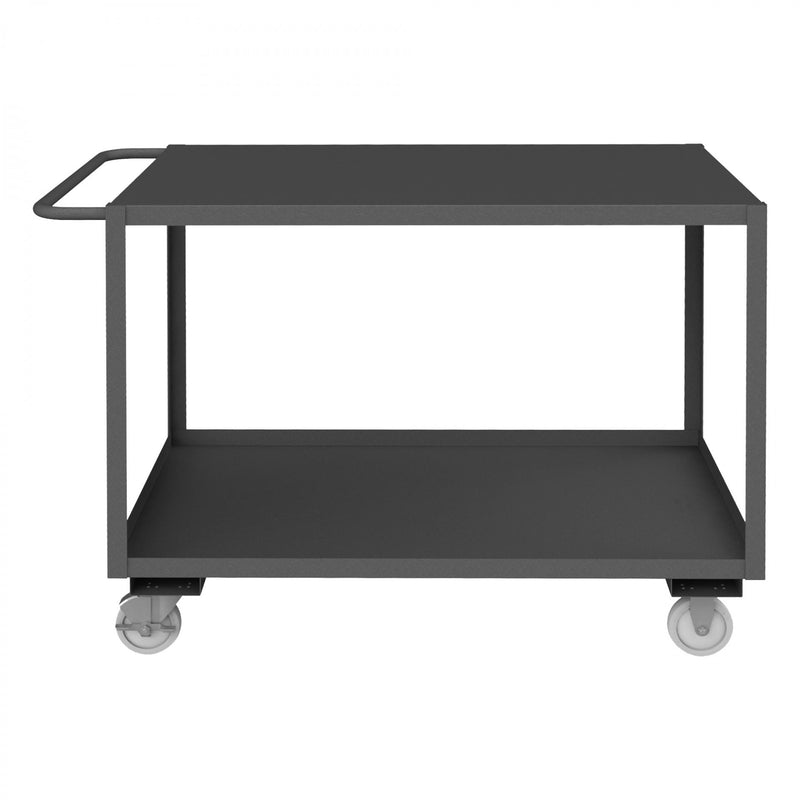 Durham Stock Cart, 2 Shelves, 30 x 60, 14 Gauge, 1200 lbs. Capacity, Gray