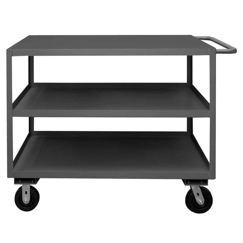Durham Stock Cart, 3 Shelves, 30 x 60, 14 Gauge, 3000 lbs. Capacity, Gray