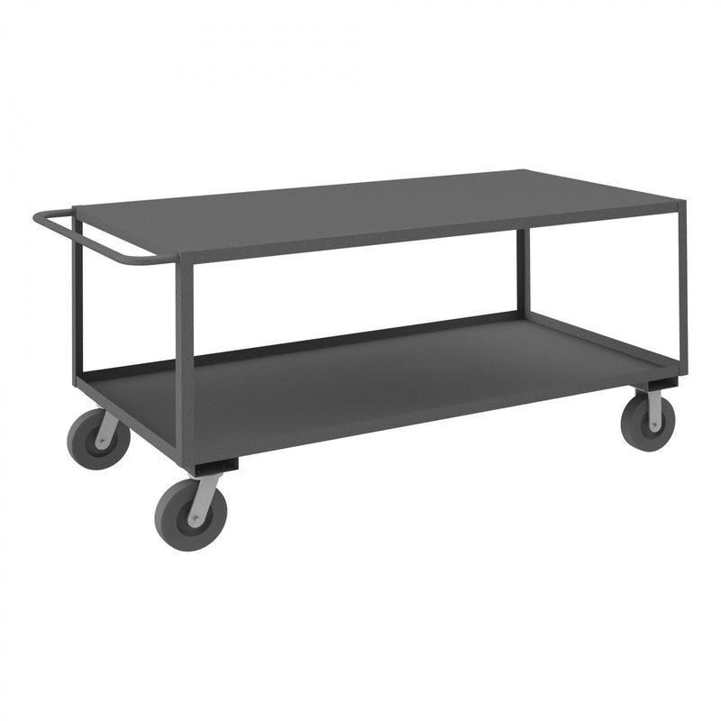 Durham Stock Cart, 2 Shelves, 36 x 72, 14 Gauge, 3000 lbs. Capacity, Gray