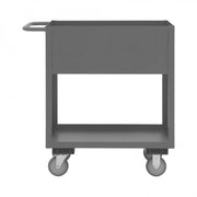 Durham Stock Cart, 2 Shelves, 12" High Lips, 18 x 30, 14 Gauge, 1200 lbs. Capacity, Gray