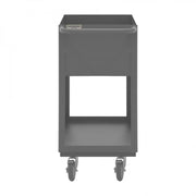 Durham Stock Cart, 2 Shelves, 12" High Lips, 18 x 30, 14 Gauge, 1200 lbs. Capacity, Gray