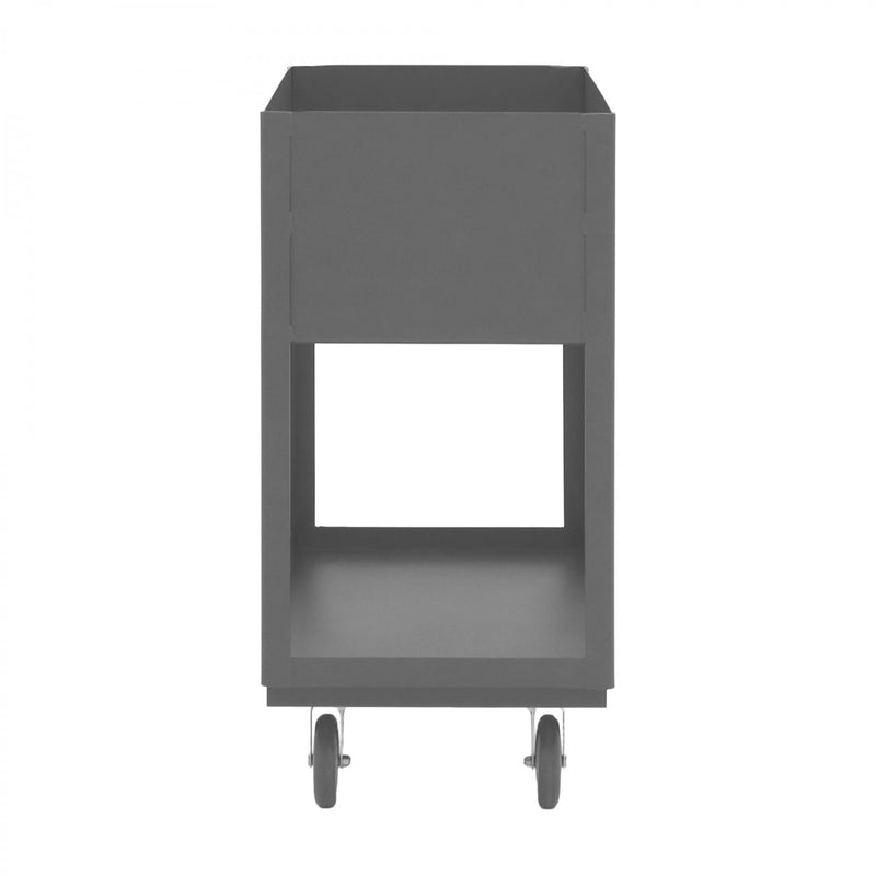 Durham Stock Cart, 2 Shelves, 12" High Lips, 18 x 30, 14 Gauge, 1200 lbs. Capacity, Gray