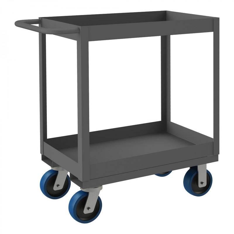 Durham Stock Cart, 3 Shelves, 24 x 48, 14 Gauge, 3000 lbs. Capacity, Gray