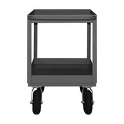 Durham Stock Cart, 2 Shelves, 3" High Lips, 24 x 36, 14 Gauge, 1200 lbs. Capacity, Gray