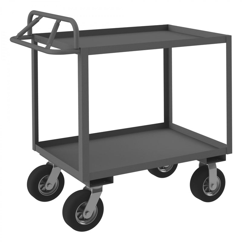 Durham Stock Cart, 2 Shelves, 24 x 36, 14 Gauge, 1200 lbs. Capacity, Ergonomic Handle