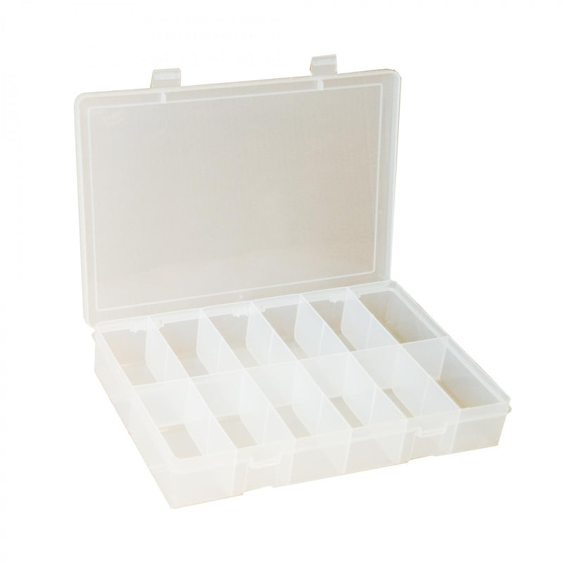 Durham Small, Plastic Compartment Box, 12 Openings, Clear (Pack of 10)