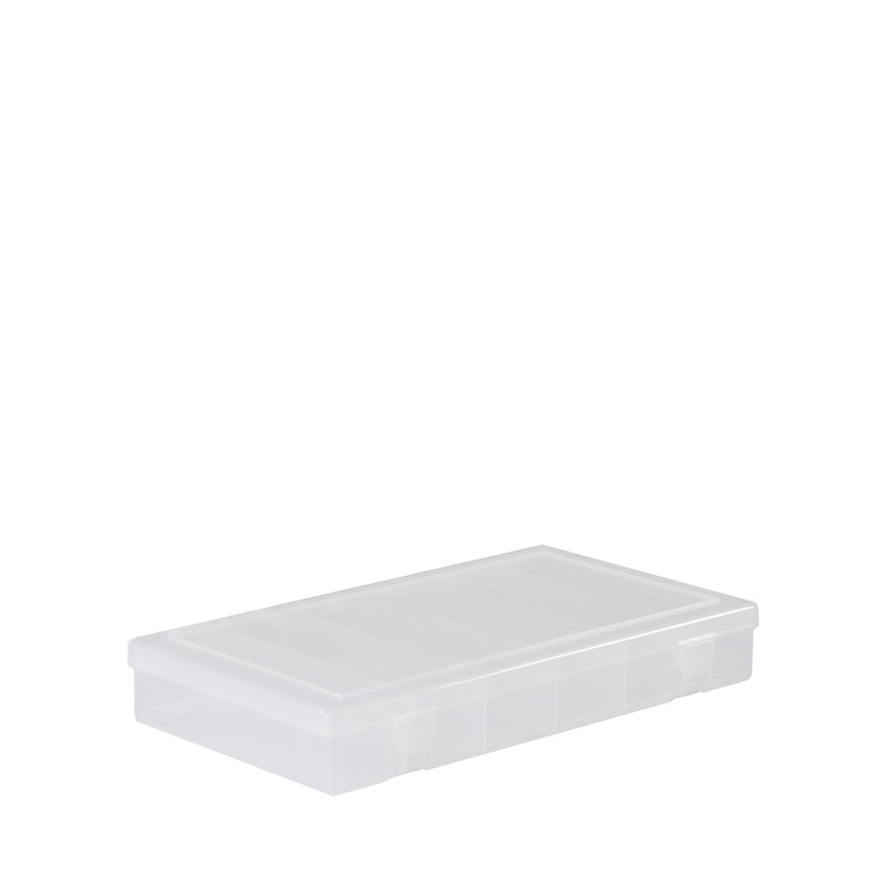 Durham Small, Plastic Compartment Box, 6 Openings, Clear (Pack of 10)
