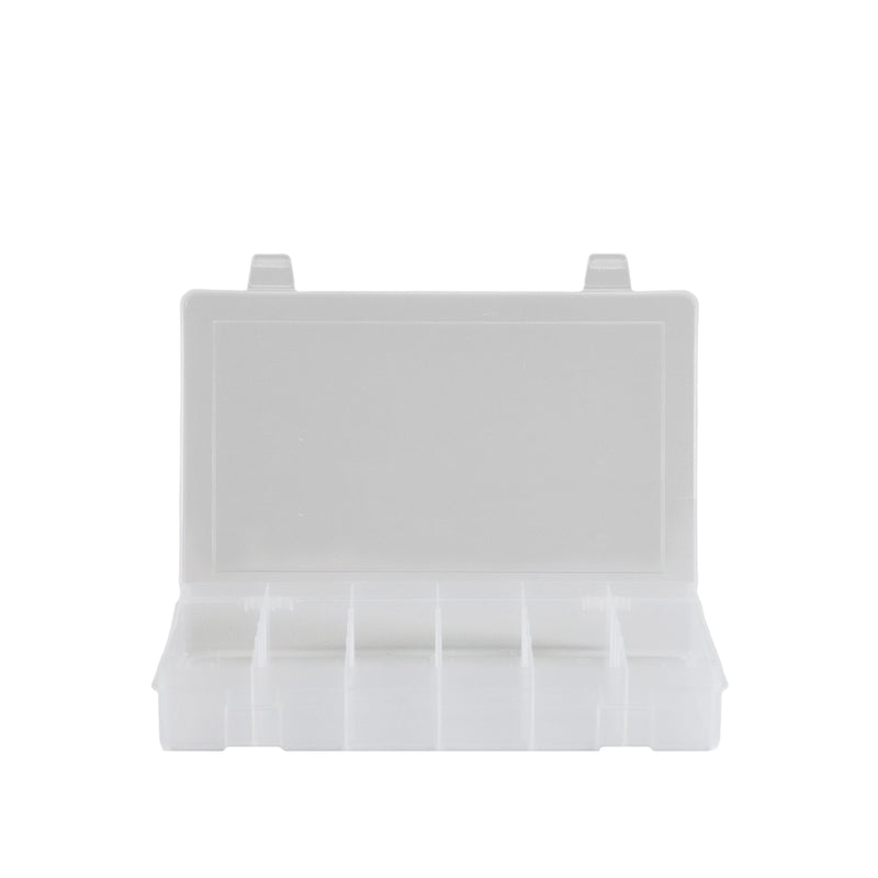 Durham Small, Plastic Compartment Box, 6 Openings, Clear (Pack of 10)