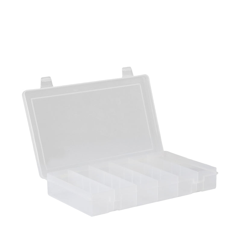 Durham Small, Plastic Compartment Box, 6 Openings, Clear (Pack of 10)