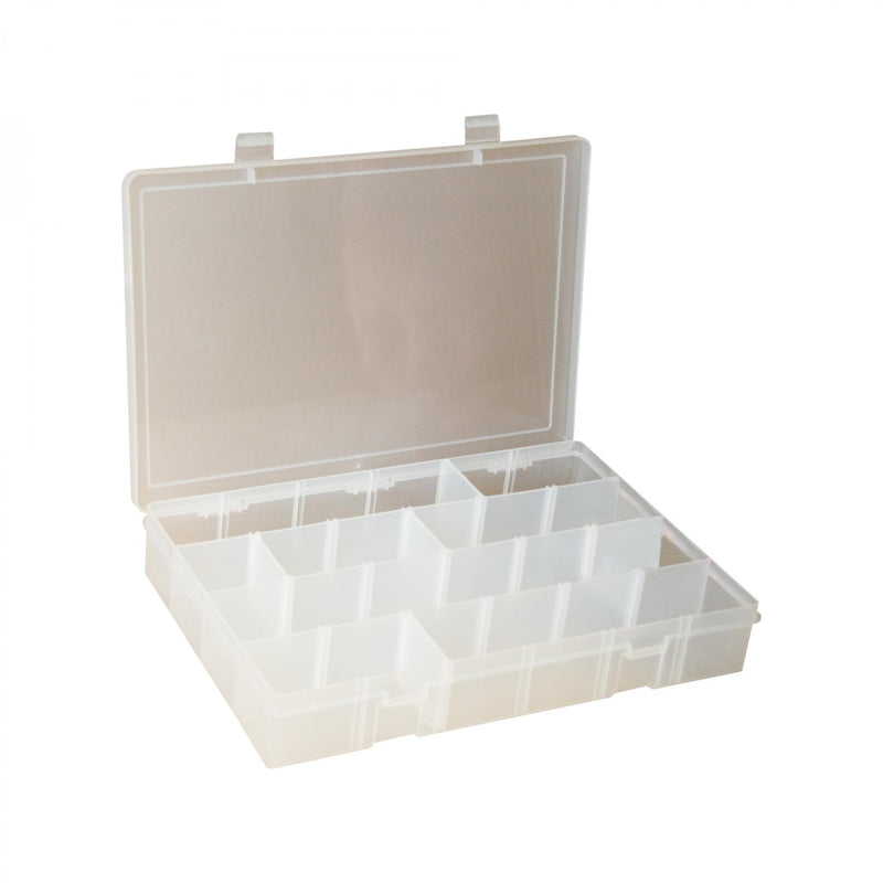 Durham Small, Plastic Compartment Box, Adjustable, Clear (Pack of 10)