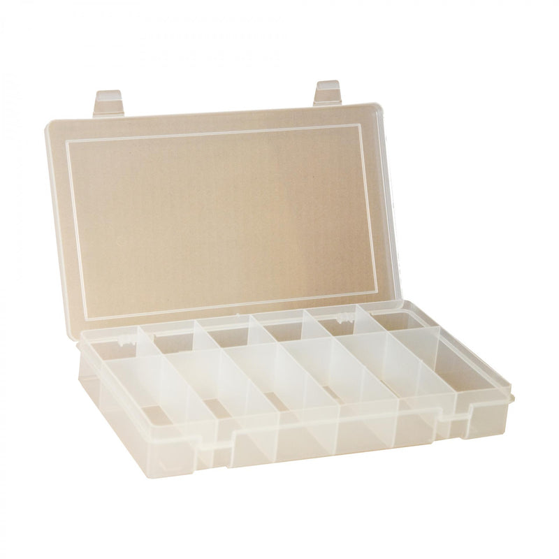 Durham Small, Plastic Compartment Box, 12 Offset Openings, Clear (Pack of 10)