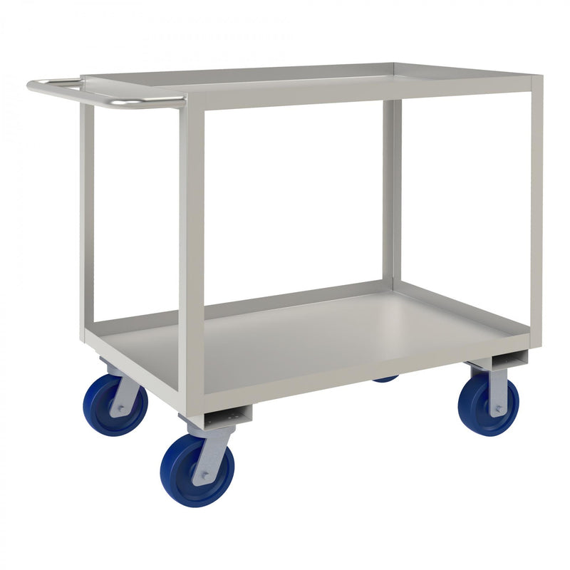 Durham Stainless Steel Stock Cart With 6" X 2" Polyurethane Casters, (2) Rigid And (2) Swivel