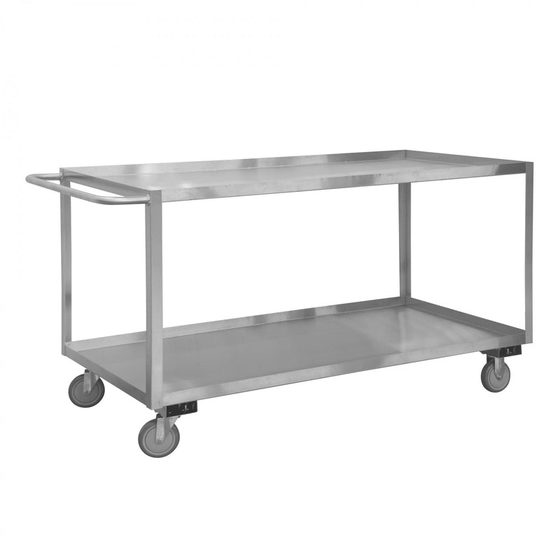 Durham Stainless Steel Stock Cart With 5" X 1-1/4" Polyurethane Casters With Stainless Rig