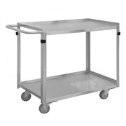 Durham Stainless Steel Stock Cart With (4) 4 X 1-1/4" Swivel Polyurethane Casters, 2 Shelves