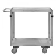 Durham Stainless Steel Stock Cart With (4) 4 X 1-1/4" Swivel Polyurethane Casters, 2 Shelves
