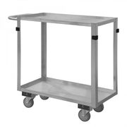 Durham Stainless Steel Stock Cart With (4) 4 X 1-1/4" Swivel Polyurethane Casters, 2 Shelves