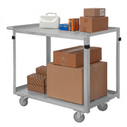 Durham Stainless Steel Stock Cart With (4) 4 X 1-1/4" Swivel Polyurethane Casters, 2 Shelves