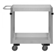 Durham Stainless Steel Stock Cart With (4) 4" X 1-1/4" Swivel Polyurethane Casters, 2 Shelves