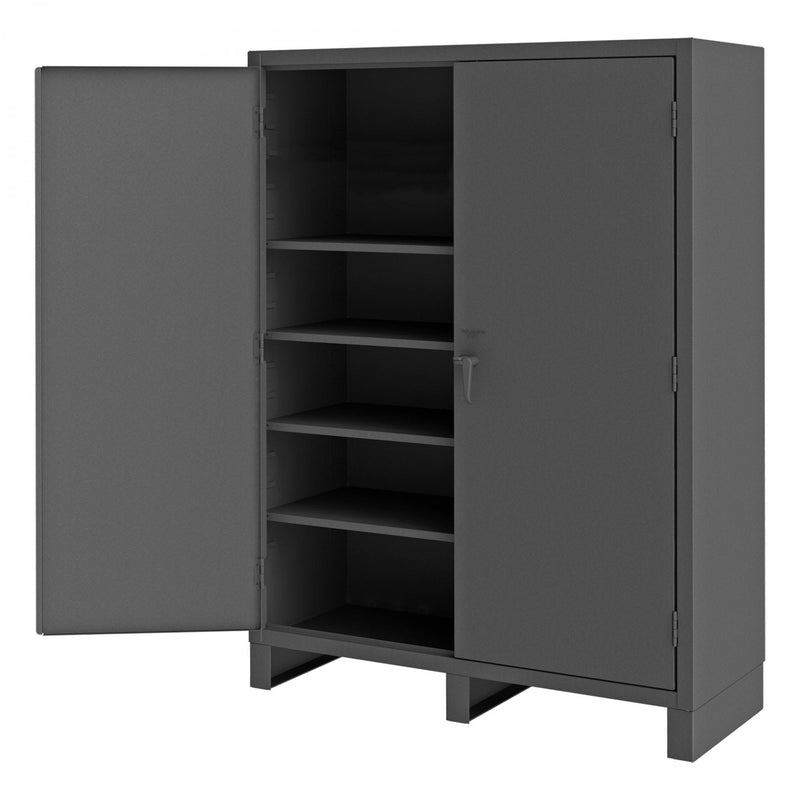 Durham Heavy Duty Cabinet, 14 Gauge, 60 x 24 x 84, 4 Adjustable Shelves, Flush Doors