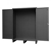 Durham Heavy Duty Cabinet, 14 Gauge, 60 x 24 x 84, Flush Doors with Louvered Panel