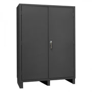 Durham Heavy Duty Cabinet, 14 Gauge, 60 x 24 x 84, Flush Doors with Louvered Panel