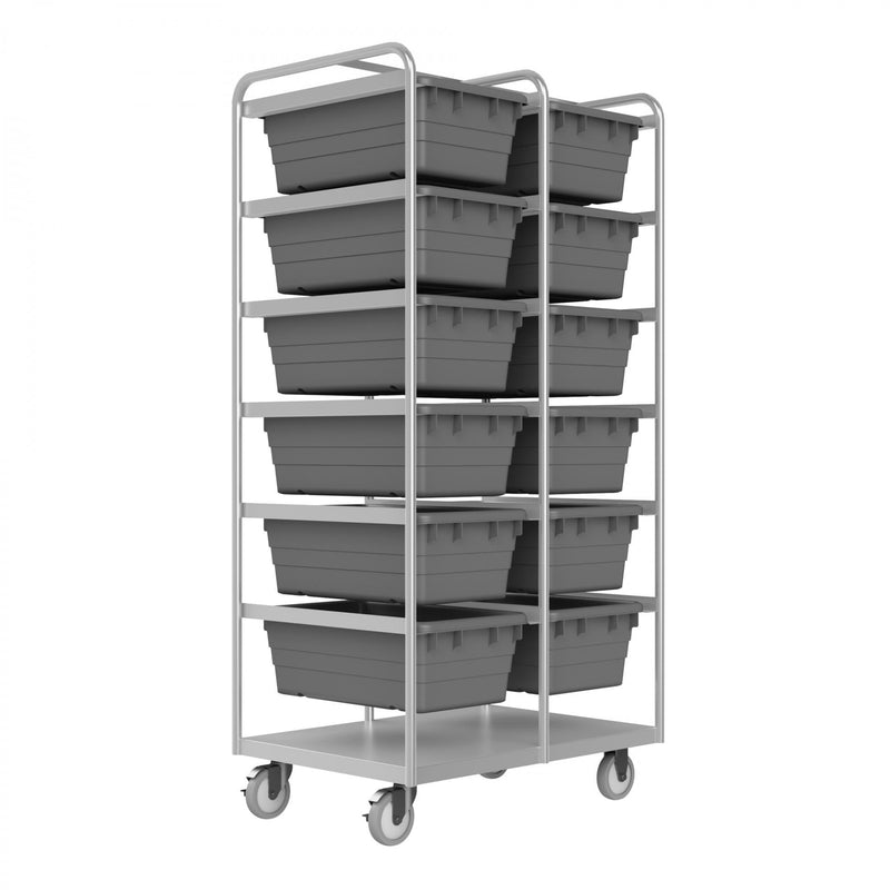Durham Stainless Steel Tub Rack Cart With 5" X 1-1/4" Polyurethane Casters