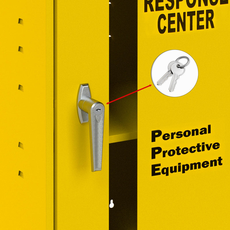 Durham Spill Control/Respirator Cabinet, Steel, 2 Shelves, Full Length Plexiglass Window