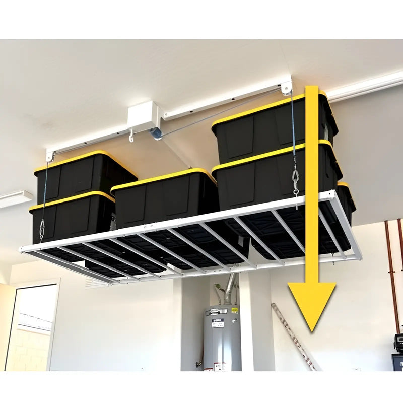 Retractable Ceiling Storage System E-Z Storage 4′ x 8′ Retractable Ceiling Storage Garage Lift - Vovlift