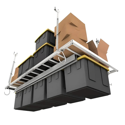 E-Z Storage 3-in-1 Heavy Duty 4’ x 8' Overhead Garage Storage System (3IN1) Auxx Lift