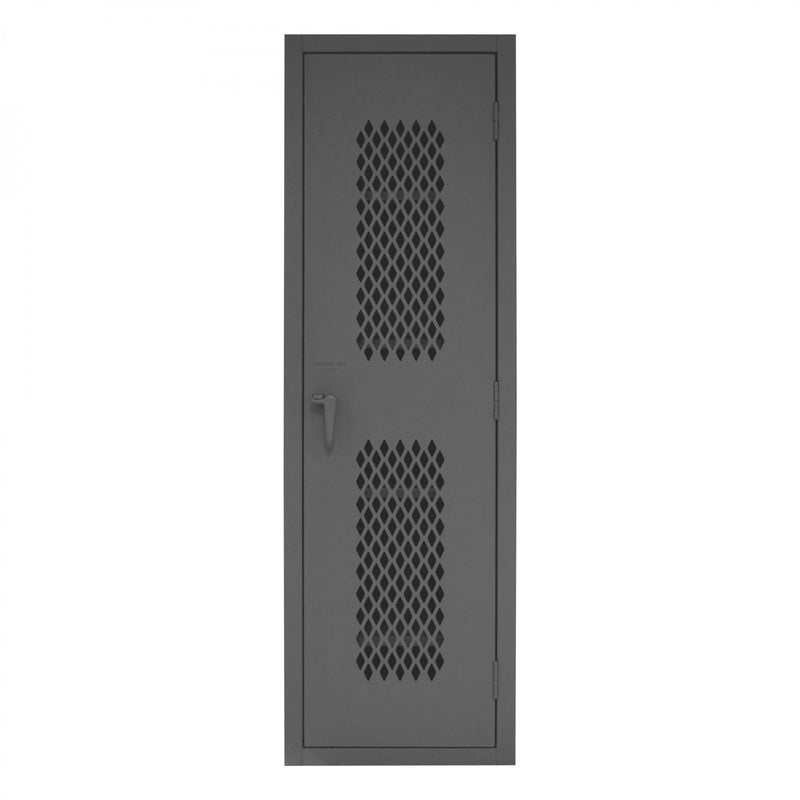 Durham Ventilated Locker, 16 Gauge, 24 x 24-1/8 x 78, 4 Adjustable Shelves, Recessed Ventilated Doors
