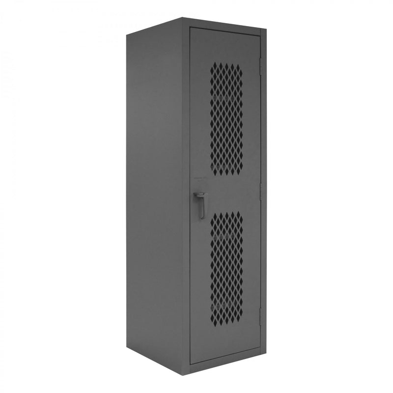 Durham Ventilated Locker, 16 Gauge, 24 x 24-1/8 x 78, 4 Adjustable Shelves, Recessed Ventilated Doors