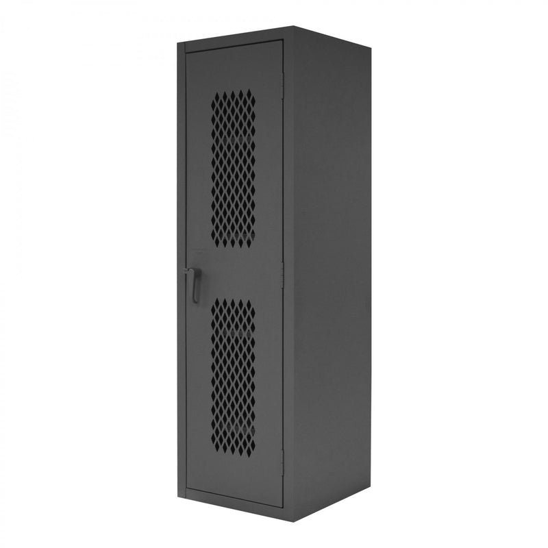 Durham Ventilated Locker, 16 Gauge, 24 x 24-1/8 x 78, 4 Adjustable Shelves, Recessed Ventilated Doors