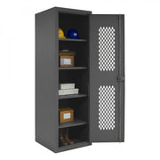 Durham Ventilated Locker, 16 Gauge, 24 x 24-1/8 x 78, 4 Adjustable Shelves, Recessed Ventilated Doors