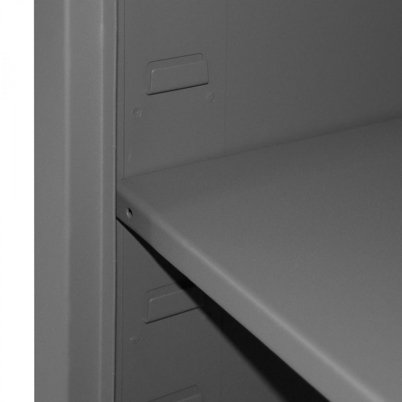 Durham Ventilated Locker, 16 Gauge, 24 x 24-1/8 x 78, 4 Adjustable Shelves, Recessed Ventilated Doors
