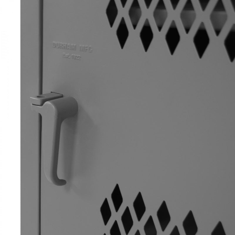 Durham Ventilated Locker, 16 Gauge, 24 x 24-1/8 x 78, 4 Adjustable Shelves, Recessed Ventilated Doors