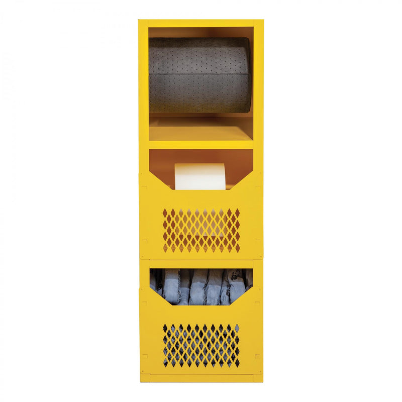 Durham Spill Control Cabinet, 16 Gauge, 24-1/8 x 24-3/16 x 72, 2 Fixed Shelves, 2 Front Covers