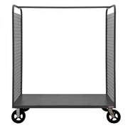 Durham Wire Cart With 8" x 2" Mold-On-Rubber Casters, (2) Rigid And (2) Swivel With 1 Shelf, Gray