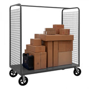 Durham Wire Cart With 8" x 2" Mold-On-Rubber Casters, (2) Rigid And (2) Swivel With 1 Shelf, Gray