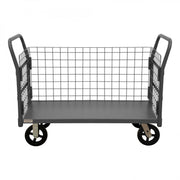Durham Wire Cart With 8" x 2" Mold-On-Rubber Casters, (2) Rigid And (2) Swivel