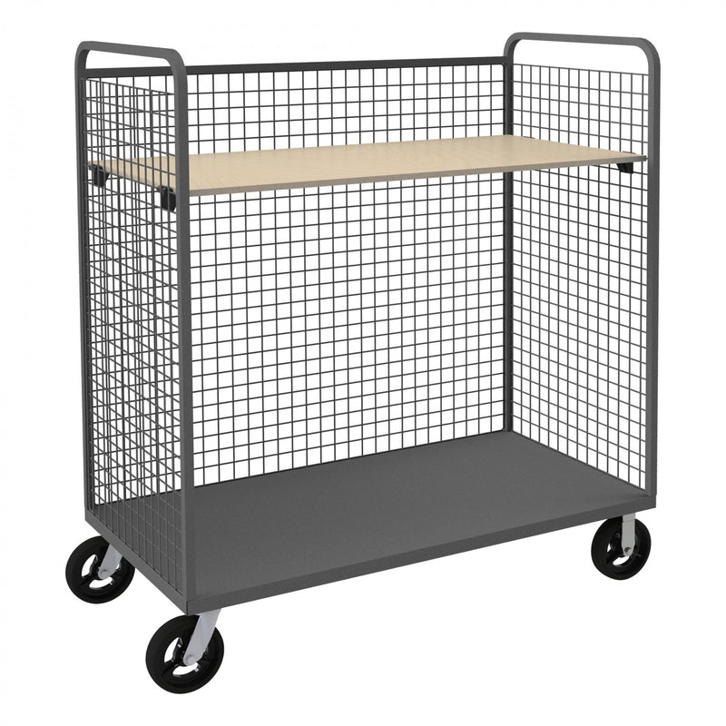 Durham Wire Cart With 8" x 2" Mold-On-Rubber Casters, (2) Rigid, (2) Swivel, 1 Base
