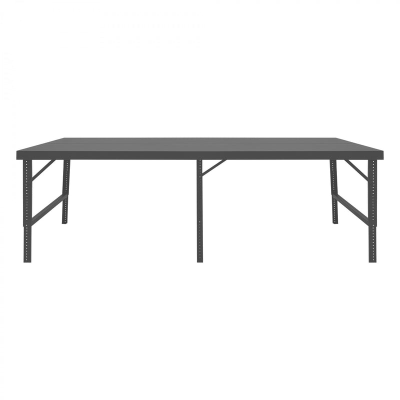 Durham Adjustable Height Workbench, 120 x 48, 14 Gauge, Steel Top, 2000 lbs. Capacity, Gray