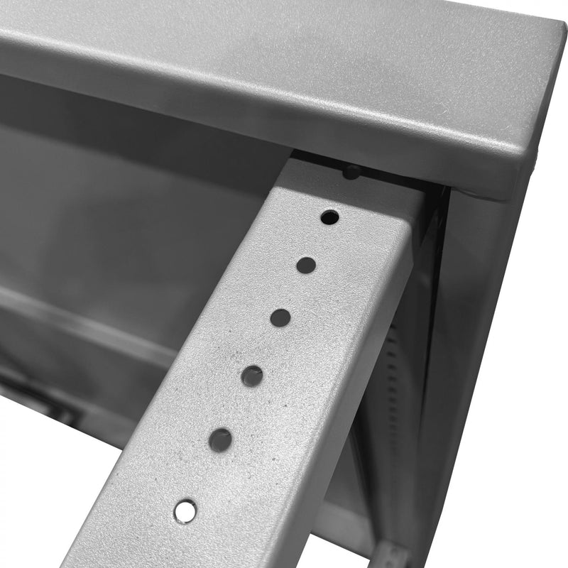 Durham Adjustable Height Workbench, 120 x 48, 14 Gauge, Steel Top, 2000 lbs. Capacity, Gray