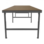 Durham Adjustable Height Workbench, 120 x 48, 14 Gauge, Tempered Hardboard Top, 2000 lbs. Capacity
