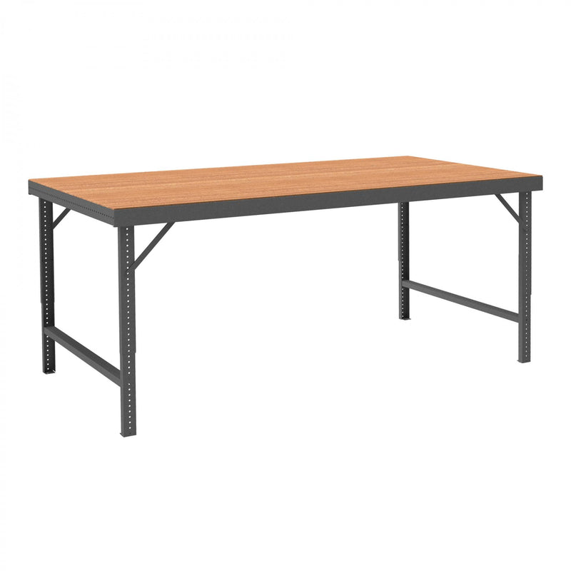 Durham Adjustable Height Workbench, 60 x 30, 14 Gauge, Tempered Hardboard Top, 2000 lbs. Capacity