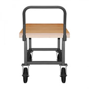 Durham Platform Truck, Work Height, 14 Gauge, 1800 lbs Capacity, Wood Shelf, 30 x 60, Flush Deck