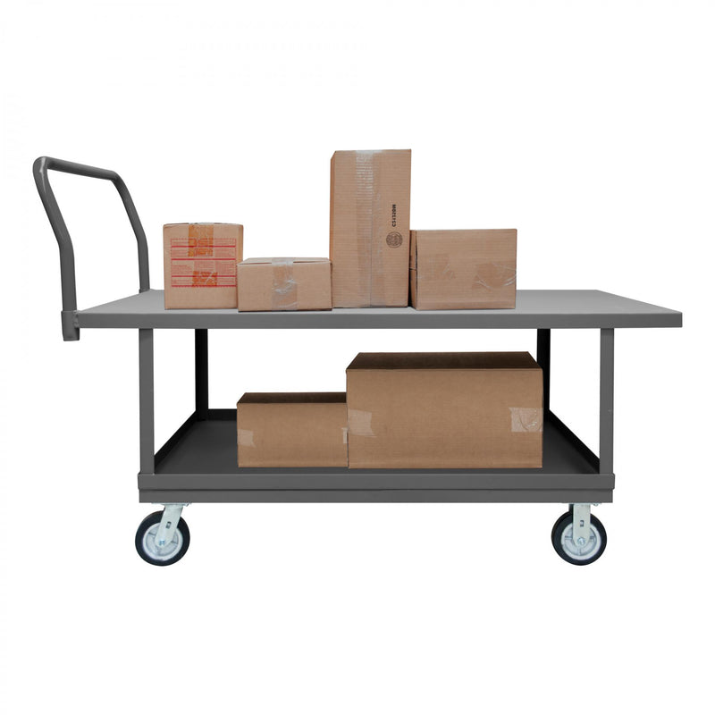 Durham Platform Truck, Work Height, 12 Gauge, 2000 lbs Capacity, 2 Shelves, 30 x 48