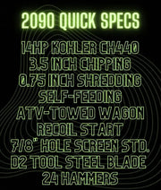 Yardbeast 2090 Heavy-Duty 3.5″ Wood Chipper & Shredder Yardbeast