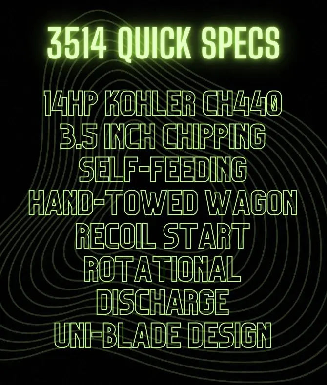 Yardbeast 3514 429cc 14HP Kohler CH440 Engine 3.5" Wood Chipper Shredder New Yardbeast